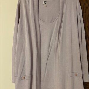 ANNE KLEIN Pink Color Shell and Cardigan Set (3x) - Original cost $160